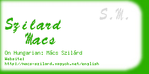 szilard macs business card