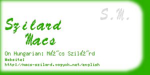 szilard macs business card